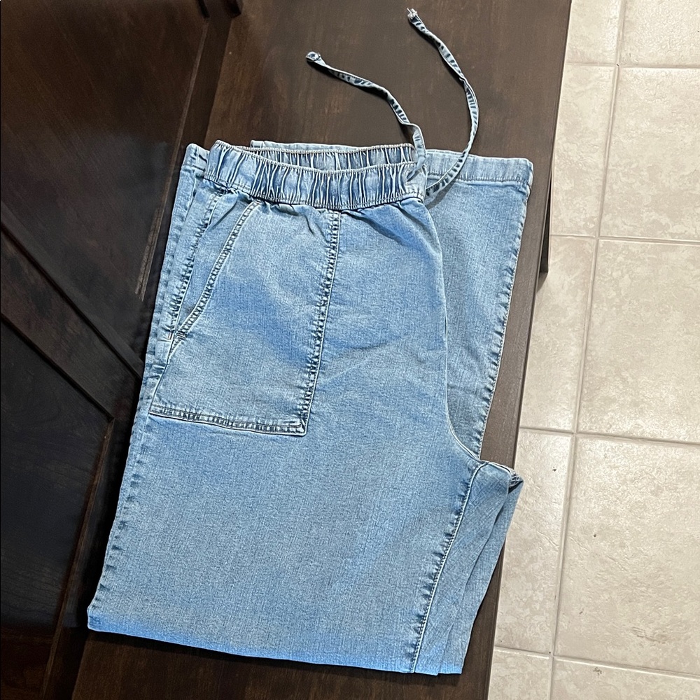 Style & Co. Light Blue Relaxed Wide Leg Drawstring Jeans